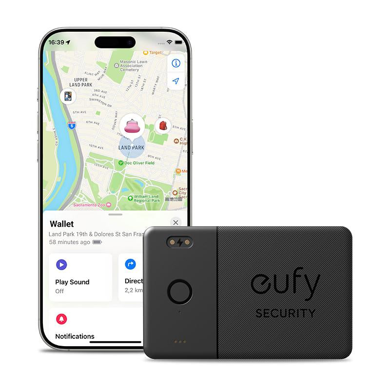 Eufy Security Smarttrack Card (Black, 1-Pack), Works with Apple Find My (Ios Only), Wallet Tracker, Phone Finder, up to 3-Year Battery Life(Android Not Supported), Water Resistant|Spingtok