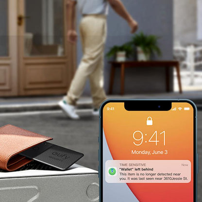 Eufy Security Smarttrack Card (Black, 1-Pack), Works with Apple Find My (Ios Only), Wallet Tracker, Phone Finder, up to 3-Year Battery Life(Android Not Supported), Water Resistant｜Spingtok